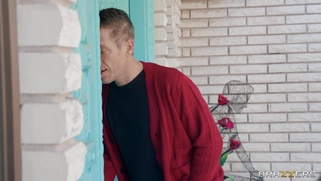 Busty mom CJ Miles is sucking two cocks