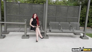 Leo Babe is getting picked up outdoors