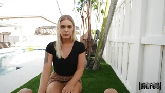 Krissy Knight is sucking cock in POV poolside