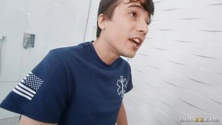 Lily Starfire being fucked standing is sucking cock