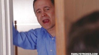 Yasmin Scott was almost caught by her hubby while sucking nephew's cock