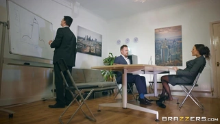 Mea Melone sucks him off underneath the table