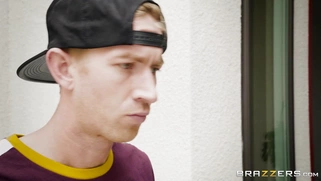 Alexis Fawx touches her pussy watching Danny work