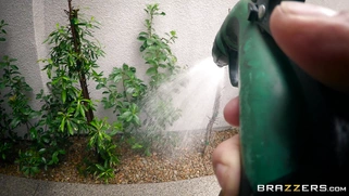 Alexis Fawx touches her pussy watching Danny work