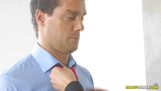 Olivia Fox whipped out her massive juggs onto his face