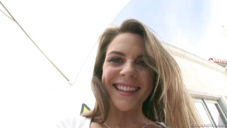 Seductive girl Ally Tate strips to her scanty underwear