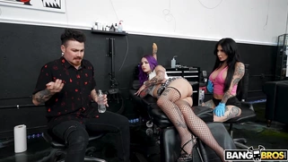 Joanna Angel is sucking Logan Xander next to his [censored] GF