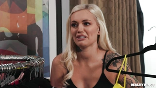 Alex Grey gets her ass fingered in the shop