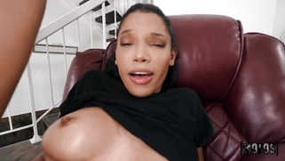Ebony Eden West gets fucked and creampied
