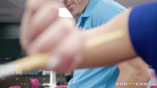 Britney Amber and Ariana Marie pleasure Mr. Sins cock behind his wife's back