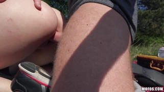 Nekane enjoys hardcore pussy banging outdoors