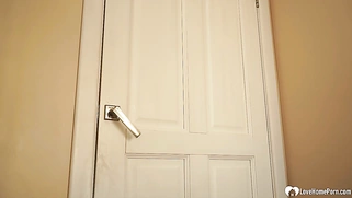 Brunette beauty handles a big hard boner