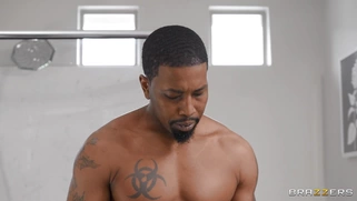 Chantal Danielle is sucking huge black cock at the bathroom