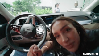 Sisi Rose is sucking cock in the car
