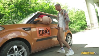 Jennifer Mendez gets her pussy licked in the car