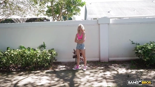 Jojo Austin is getting picked up outdoors