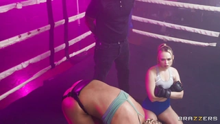 Lilly Bell is sucking Ariel X' strap-on