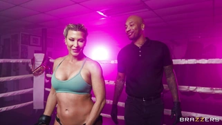 Lilly Bell is sucking Ariel X' strap-on