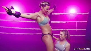 Lilly Bell is sucking Ariel X' strap-on