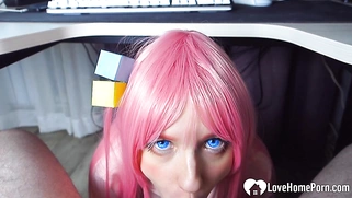 Anime girl Hitori Gotoh gets fucked on camera