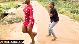 African lesbians dance ending in hot sex