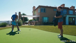 Luna Star is sucking Scott Nails' cock outdoors