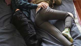 Hot Babe Sex With Huge Dick Pants Pulled Down