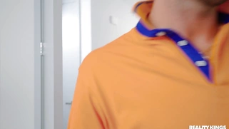 Mina Luxx is sucking cock and playing video games