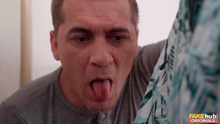 Clea Gaultier gets jizz on her big tits