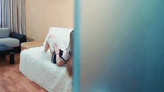 Pretty Uniform College Girl Sex Teach To Her Bf