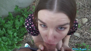 Arina Shy is sucking cock in POV