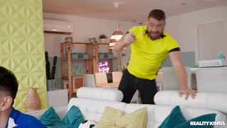 Lena Coxx is sucking cock in the kitchen