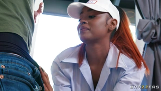 Destiny Mira is sucking Scott Nails' big cock