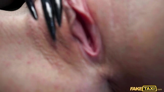 Vile Vixen gets her shaved pussy fucked in POV