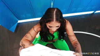 Ryan Reid is sucking Manuel Ferrrara's cock in the locker room