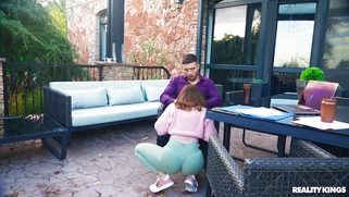 Alexis Wilson gives blowjob to Rauls Bud outdoors