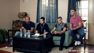 Ryan Conner gets her tits licked while preparing a birthday cake