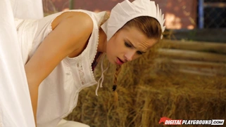 Teen Jillian Janson gets fucked doggystyle in the barn
