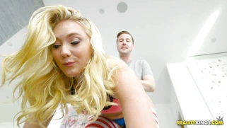 Monster curved AJ Applegate seduces her personal trainer