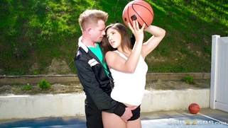Abella Danger seduces her coach while practicing basketball
