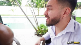 Lacey London gets her ass worshipped by Peter Green poolside