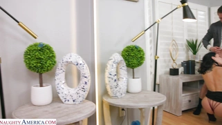 Charlotte Sins guzzles Sam Shock's thick cock