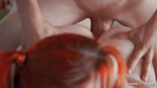 Abigaiil Morris lying on her stomach gets pussy penetrated