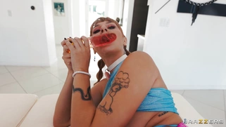 Teen Angel Youngs is dildoing her ass