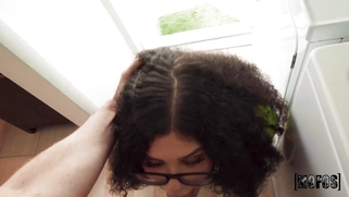 Remy Woods in glasses is sucking cock in POV