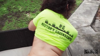 Big booty Remy Woods gets banged doggystyle outdoors