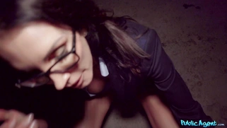 MILF Shay Sights in glasses is sucking cock in POV