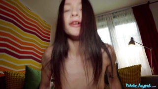 Matty rides hard rod with her shaved pussy in POV