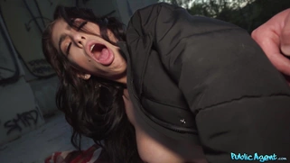 Latina Alicia Trece got her shaved pussy nailed outdoors