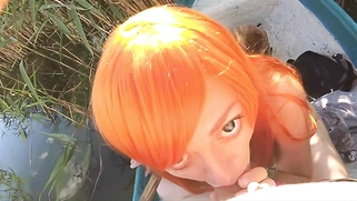 Cosplayer sucks me off by the lake